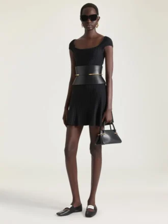 A-Linien-Kleid aus Rippstrick