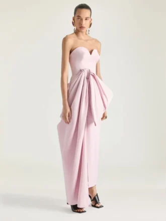 Abend-Bustierkleid aus Polyfaille mit Schleifendetail