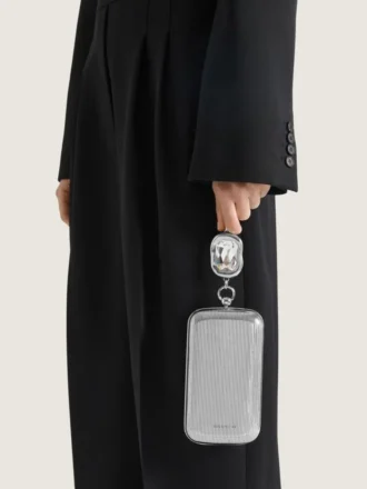 Abend-Clutch aus Metall mit Kristallverzierung