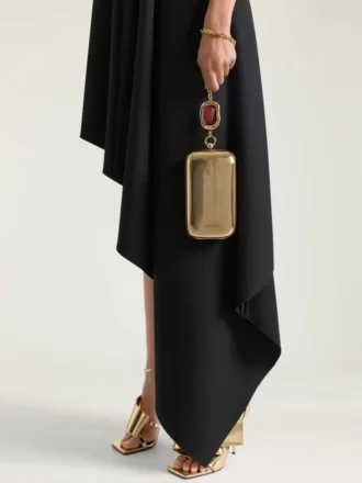 Abend-Clutch aus Metall mit Kristallverzierung