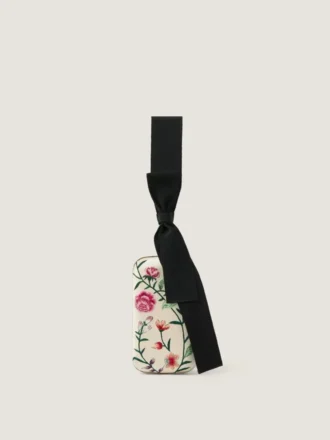 Abend-Clutch mit Blumenstickereien und Schleife