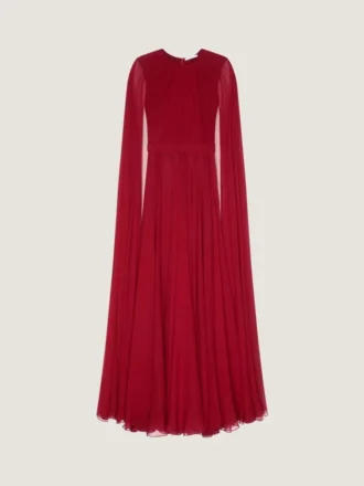 Abendkleid aus Seidenkrepp mit Cape