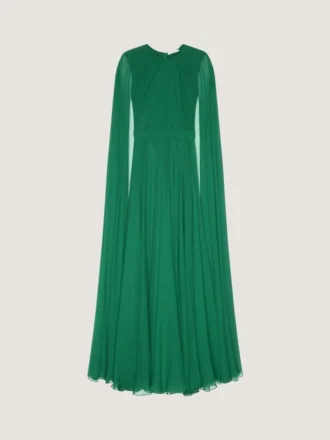 Abendkleid aus Seidenkrepp mit Cape