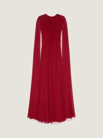 Abendkleid aus Seidenkrepp mit Cape