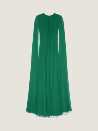 Abendkleid aus Seidenkrepp mit Cape