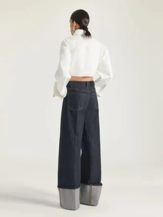 Asymmetrisches Hemd aus Nappaleder