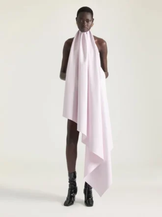 Asymmetrisches Neckholder-Kleid aus Leder