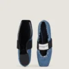 Ballerinas mit geradem Schnitt aus Denim