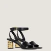 Band-Absatz-Sandalen aus Leder