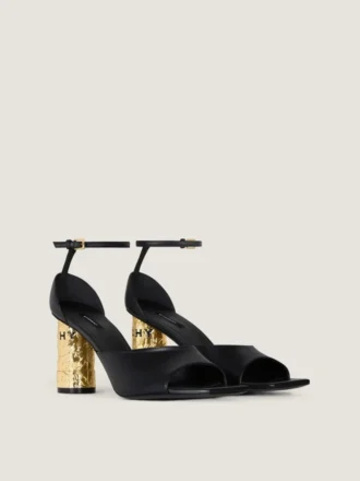 Band-Absatz-Sandalen aus Leder