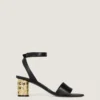 Band-Absatz-Sandalen aus Leder