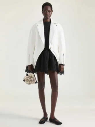 Bikerjacke aus Leder mit Back-to-Front-Effekt