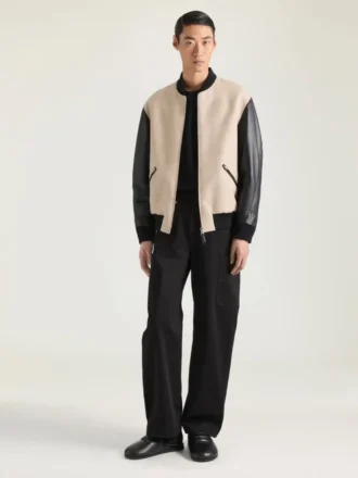 Blouson aus Materialmix mit Givenchy Paris-Stickerei