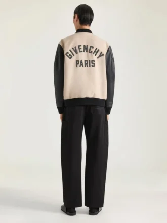Blouson aus Materialmix mit Givenchy Paris-Stickerei