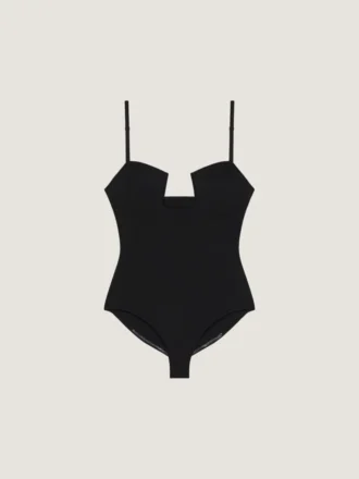 Bodysuit mit Cut-outs aus technischem Strick