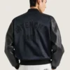 Bomberjacke aus Leder und Satin mit Givenchy Paris-Stickerei
