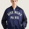 Bomberjacke mit Couture-Naht aus Satin, bestickt mit „Givenchy Paris“