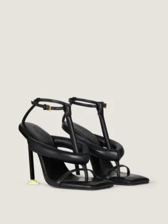 Boudoir Bicolor-Riemchensandalen mit Absatz aus Nappaleder