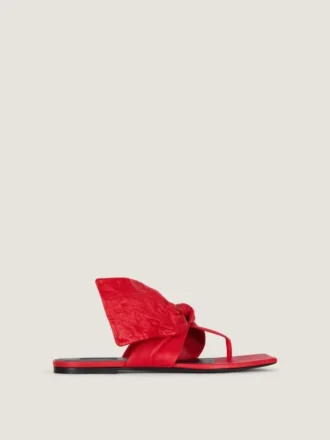 Boudoir-Flip-Flops aus Nappaleder mit Schleife
