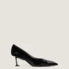 Boudoir Fold Pumps aus Lackleder