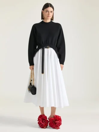 Boudoir-Mules mit Absatz aus Leder mit Rosenblättern