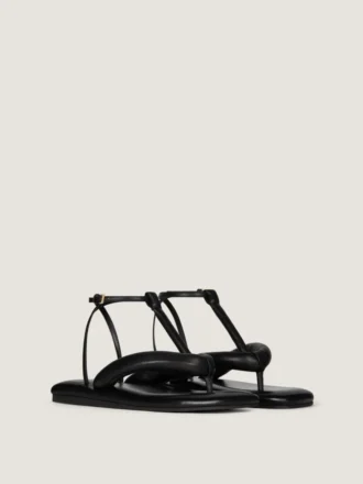 Boudoir-Zweifarbige Zehensandalen aus Nappaleder