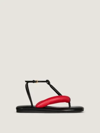 Boudoir-Zweifarbige Zehensandalen aus Nappaleder