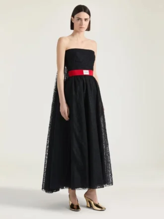 Bustier-Cape-Abendkleid aus Spitze