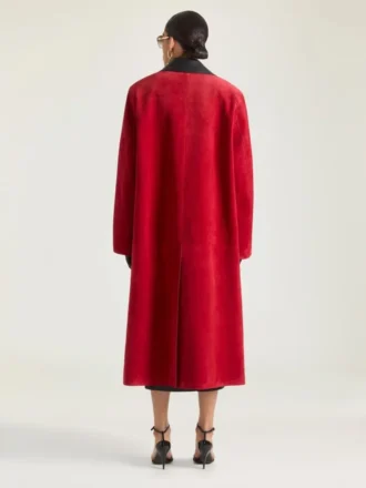 Car Coat aus Wildleder mit Lederkragen