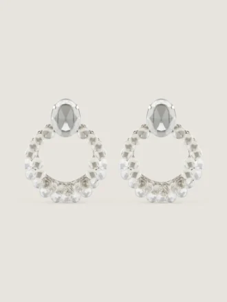 Clip-Ohrringe „Broken Chandelier“ aus Metall und Kristallen