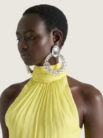 Clip-Ohrringe „Broken Chandelier“ aus Metall und Kristallen