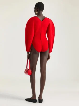 Cocoon-Bodysuit aus technischem Strick