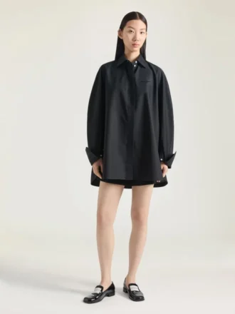 Cocoon-Hemd aus Popeline mit Givenchy-Stickerei