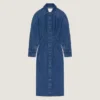 Cocoon-Kleid aus mittelblauem Denim