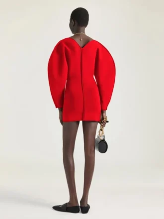 Cocoon-Minikleid aus technischem Strick