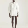 Cocoon-Minikleid aus weißem Denim Cocoon-Minikleid aus weißem Denim