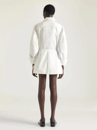 Cocoon-Minikleid aus weißem Denim