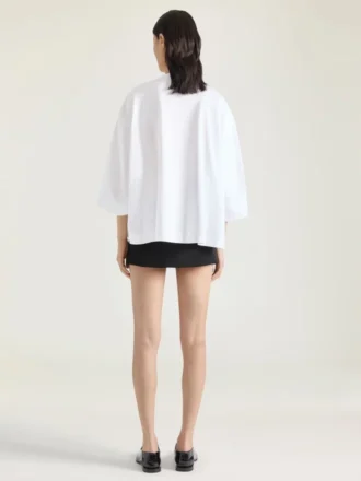 Cocoon-T-Shirt aus Baumwolle mit Archiv-Print