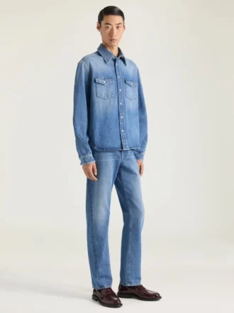 Couture-Hemd mit Nahtdetails aus Shadow-Washed-Denim