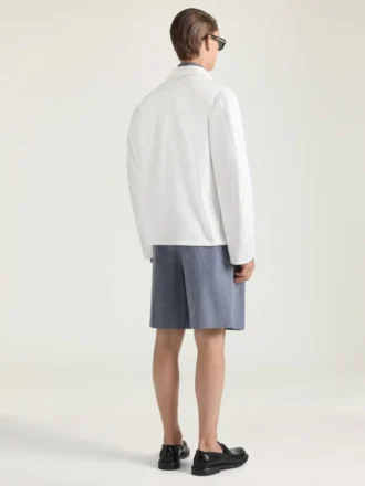 Couture-Jacke mit Nahtdetails aus Denim, bestickt mit „Givenchy Paris“