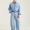 Couture-Naht Hellblaue Jeans