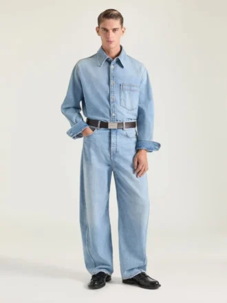 Couture-Naht Hellblaue Jeans