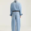 Couture-Naht Hellblaue Jeans