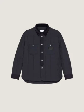 Couture-Naht-Stepp-Overshirt mit Givenchy Paris-Patch