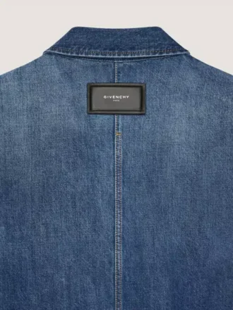 Couture-Overshirt mit Nahtdetails aus dunkelblauem Denim