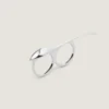 Doppelfingerring aus Metall mit Ahornkern Doppelfingerring aus Metall mit Ahornkern