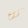 Doppelfingerring aus Metall mit Ahornkern