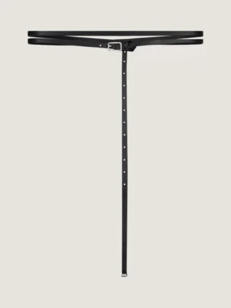 Doppelgürtel aus genarbtem Leder