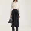 Drapierter Midirock aus Crêpe Cady