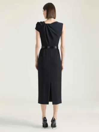 Drapiertes Bleistiftkleid aus Crêpe Cady